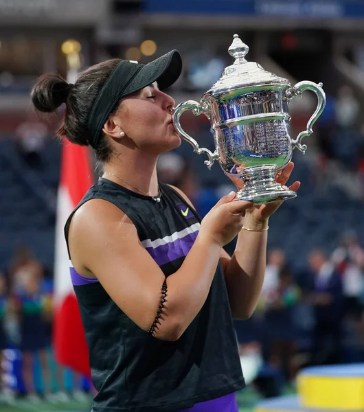 Nova Iorque Setembro 2019 2019 Open Champion Bianca Andreescu Canada — Fotografia de Stock