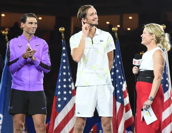 New York Settembre 2019 Daniil Medvedev Della Russia Rafael Nadal — Foto Stock