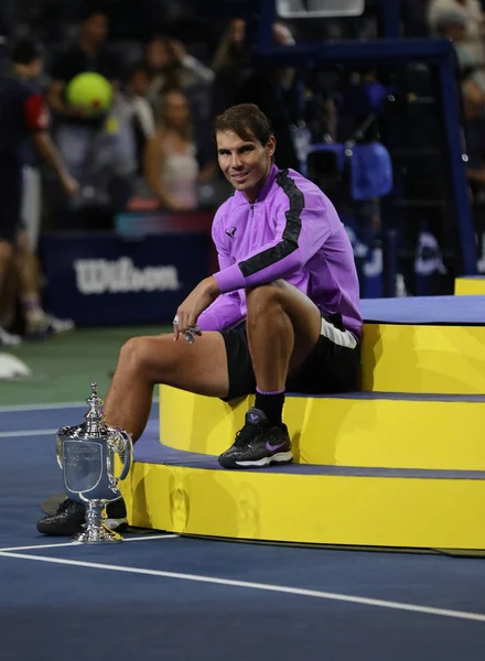 Nova Iorque Setembro 2019 Rafael Nadal Campeão Open Espanha 2019 — Fotografia de Stock