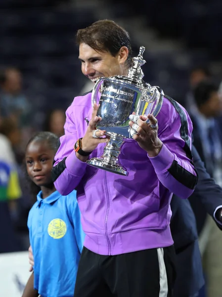 Nueva York Septiembre 2019 Campeón Del Abierto Estados Unidos Rafael —  Fotos de Stock