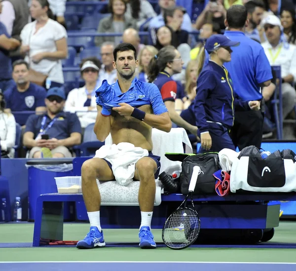 Nova Iorque Setembro 2019 Campeão Grand Slam Novak Djokovic Sérvia — Fotografia de Stock