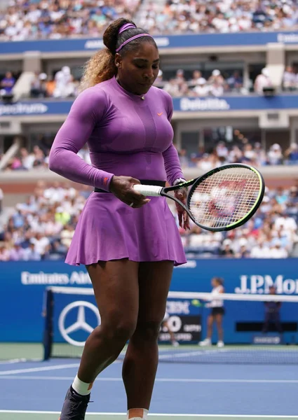 Nova Iorque Setembro 2019 Campeã Grand Slam Serena Williams Ação — Fotografia de Stock
