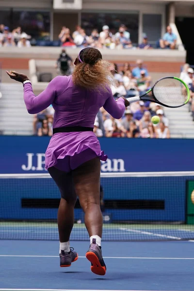 Nowość York Wrzesień 2019 Mistrzyni Wielkiego Szlema Serena Williams Akcji — Zdjęcie stockowe