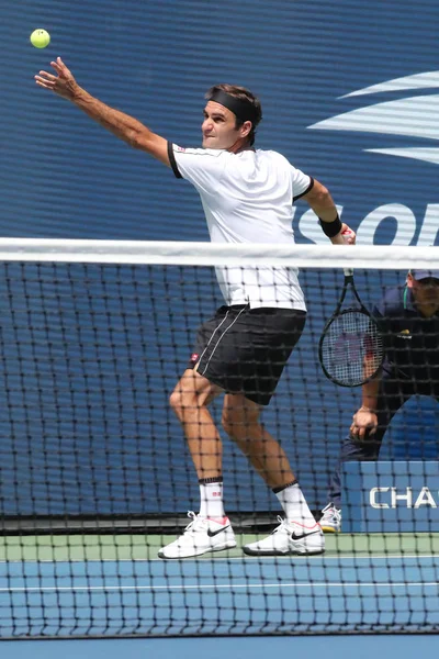 Nova Iorque Setembro 2019 Campeão Grand Slam Roger Federer Suíça — Fotografia de Stock