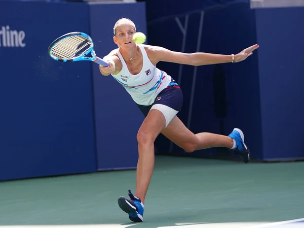 New York Augusti 2019 Professionell Tennisspelare Karolina Pliskova Tjeckien Aktion — Stockfoto