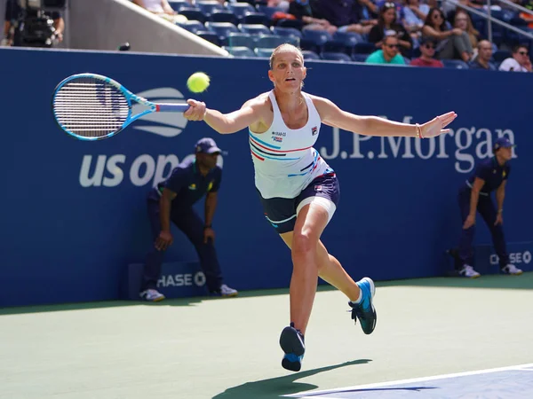 New York Augusti 2019 Professionell Tennisspelare Karolina Pliskova Tjeckien Aktion — Stockfoto