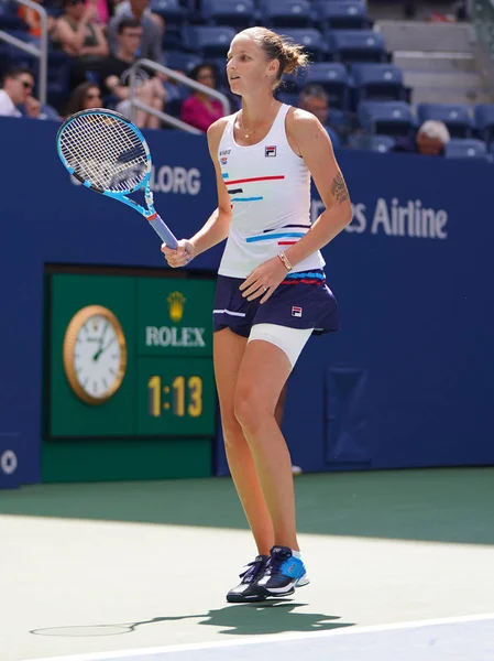 New York Augustus 2019 Tennisser Karolina Pliskova Uit Tsjechië Actie — Stockfoto