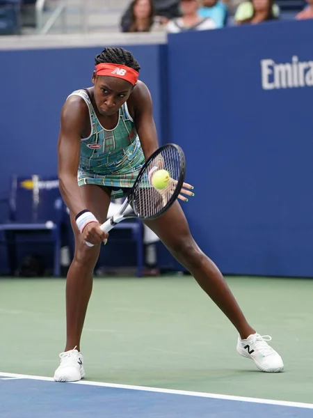 Nueva York Agosto 2019 Coco Gauff Jugadora Profesional Tenis Años — Foto de Stock