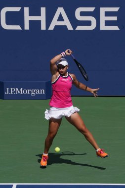 New York - 1 Eylül 2019: Grand Slam Şampiyonu Avustralyalı Ashleigh Barty, New York'taki Billie Jean King Ulusal Tenis Merkezi'nde oynanan 2019 ABD Ope 16. 