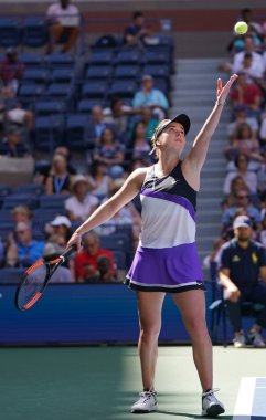 New York - 3 Eylül 2019: Profesyonel tenisçi Elina Svitolina, New York'taki Billie Jean King Ulusal Tenis Merkezi'nde 2019 ABD Açık çeyrek final maçında ukraynalı