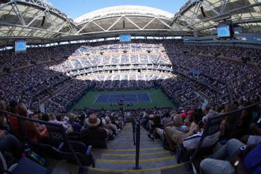 New York - 3 Eylül 2019: Billie Jean King Ulusal Tenis Merkezi'nde Arthur Ashe Stadyumu 2019 Abd Açık maçı sırasında New York'ta