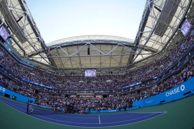 New York - 3 Eylül 2019: Billie Jean King Ulusal Tenis Merkezi'nde Arthur Ashe Stadyumu 2019 Abd Açık maçı sırasında New York'ta
