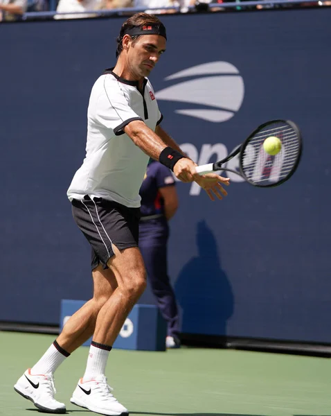 Nova Iorque Setembro 2019 Campeão Grand Slam Roger Federer Suíça — Fotografia de Stock