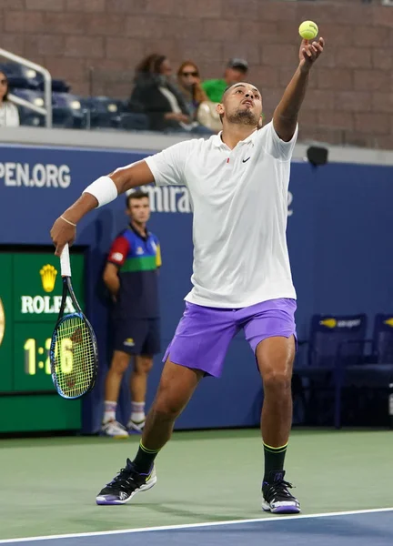 New York Srpna 2019 Profesionální Tenista Nick Kyrgios Austrálie Akci — Stock fotografie