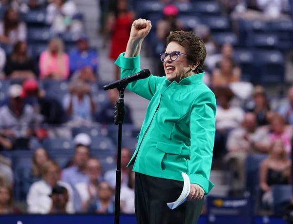 2019年8月26日 39次大满贯冠军比利 Billie Jean King 在纽约Usta国家网球中心举行的美国开幕式 — 图库照片