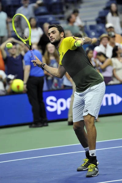 Nova Iorque Setembro 2019 Tenista Profissional Matteo Berrettini Itália Celebra — Fotografia de Stock