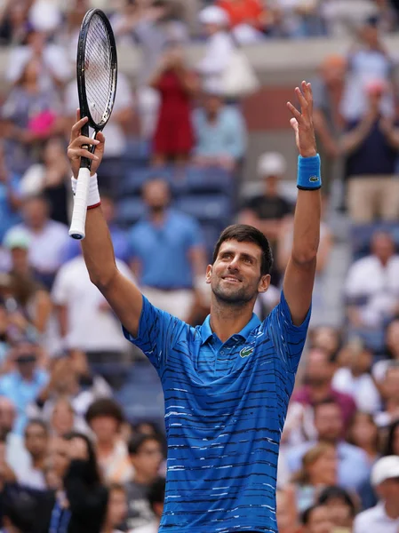 Nowy Jork Sierpnia 2019 Mistrz Wielkiego Szlema Novak Djokovic Serbii — Zdjęcie stockowe