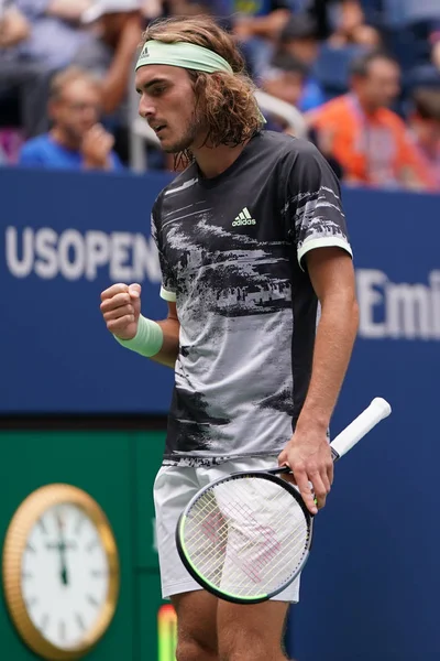 Nueva York Agosto 2019 Tenista Profesional Stefanos Tsitsipas Grecia Acción — Foto de Stock