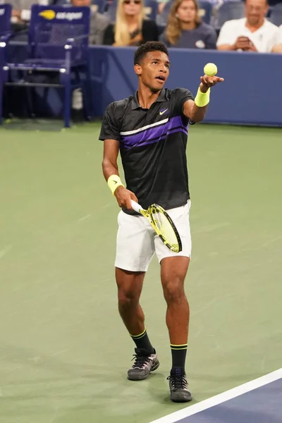 ニューヨーク 2019年8月27日 プロテニス選手フェリックス オーガー Aliassime Canada Action Mer 2019 Usニューヨークのビリー — ストック写真