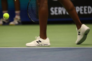 New York - 31 Ağustos 2019: ABD 'li profesyonel tenisçi Coco Gauff, 2019 US Open üçüncü raundunda 