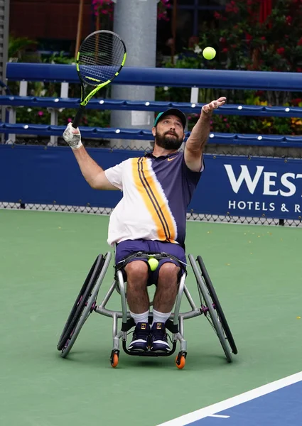 2018年9月8日 Usa的轮椅网球选手David Wagner在2018年Usa的轮椅四重唱半决赛中在Billie Jean King国家网球中心开幕 — 图库照片