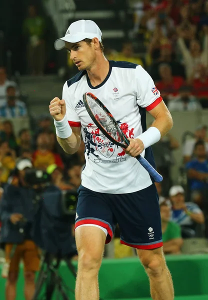 Rio Janeiro Brazílie Srpna 2016 Olympijský Šampion Andy Murray Velké — Stock fotografie