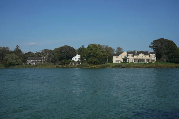 Southampton New York September 2019 Multi Million Waterfront Houses Lake — Stock Photo, Image