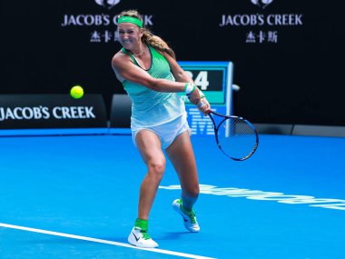 MELBOURNE, AUSTRALYA - 26 Ocak 2016: Belaruslu Grand Slam Şampiyonu Victoria Azarenka, Avustralya Açık 2016 'da oynanan 4.