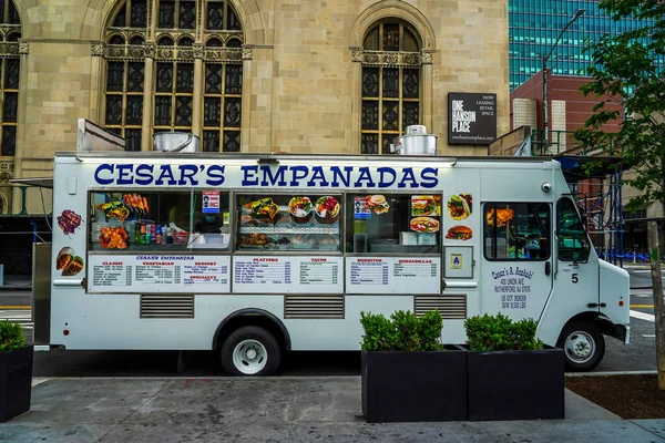 Brooklyn Nova Iorque Maio 2020 Caminhão Comida Centro Brooklyn — Fotografia de Stock