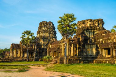 Angkor Wat Tapınağı gün batımında Siem Reap, Kamboçya