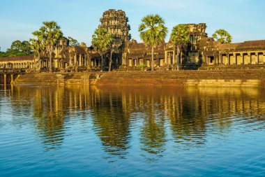 Angkor Wat Tapınağı gün batımında Siem Reap, Kamboçya