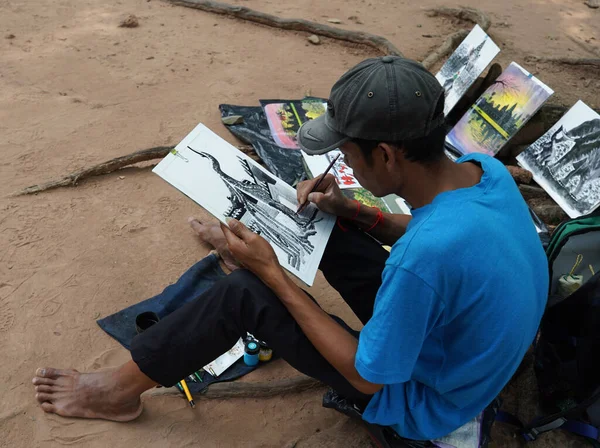 Siem Riep Cambodia November 2019 Artist Angkor Thom Cambodia — Stock Photo, Image