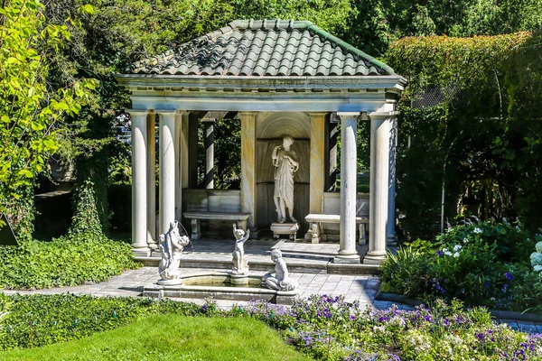 Jardín Azul Blanco Los Jardines Sonnenberg Parque Histórico Estatal Mansion — Foto de Stock