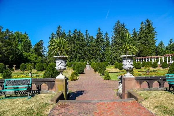 The Italian Garden at the Sonnenberg Gardens and Mansion State Historic Park in Finger Lakes Region, New York