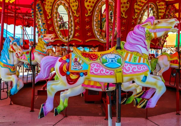 Pferde Auf Einem Coney Island Karussell Luna Park Der Historischen — Stockfoto