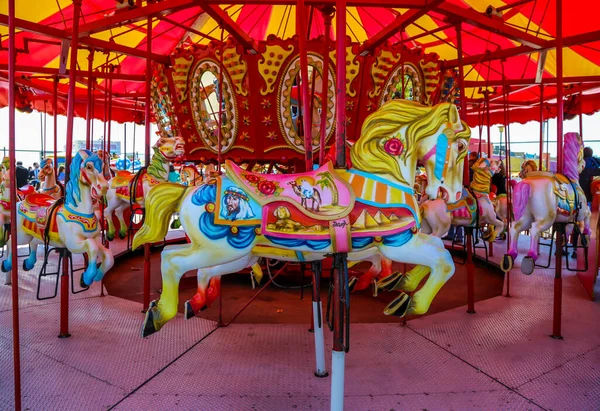 Horses Coney Island Carousel Luna Park Historic Coney Island Boardwalk — Stock Photo, Image