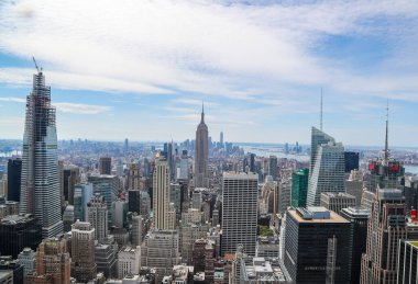 Manhattan şehir merkezinin hava manzarası