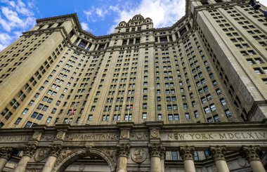 NEW YORK - 4 Mayıs 2020: Manhattan 'daki David N. Dinkins Belediye Binası