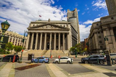 NEW YORK - 4 Mayıs 2020: New York Şehir Merkezi Manhattan Mahallesi Foley Meydanı 'ndaki New York Yüksek Mahkemesi
