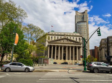 NEW YORK - 4 Mayıs 2020: New York Şehir Merkezi Manhattan Mahallesi Foley Meydanı 'ndaki New York Yüksek Mahkemesi