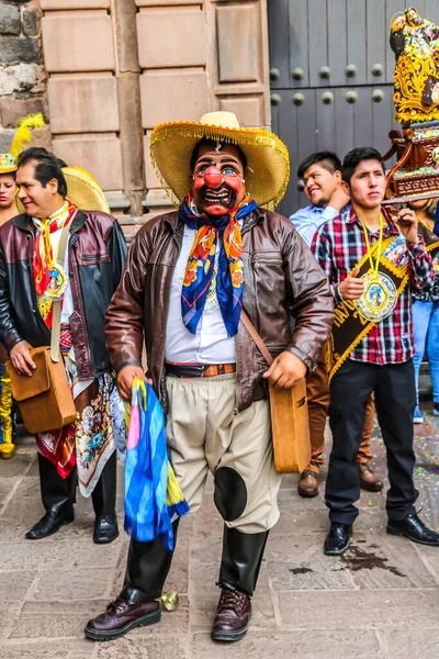 Cusco Peru Ekim 2016 Geleneksel Kıyafetlerin Kimliği Belirsiz Katılımcıları Cusco — Stok fotoğraf