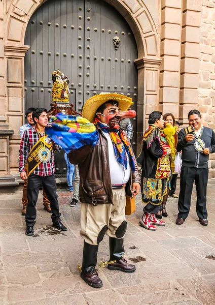 Cusco Peru Ekim 2016 Geleneksel Kıyafetlerin Kimliği Belirsiz Katılımcıları Cusco — Stok fotoğraf