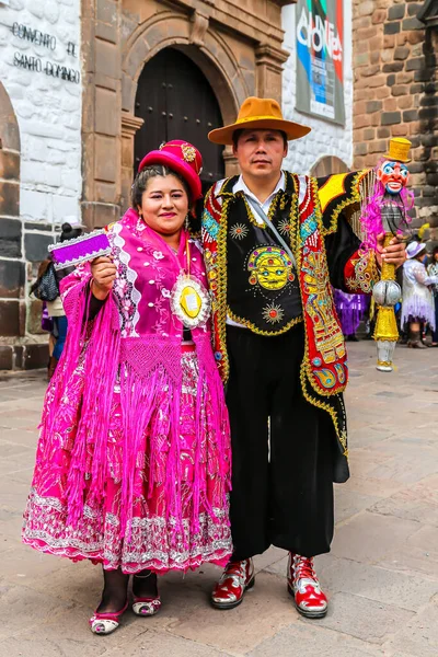 Cusco Peru Octombrie 2016 Participanții Neidentificați Îmbrăcămintea Tradițională Sărbătoresc Festivitatea — Fotografie, imagine de stoc