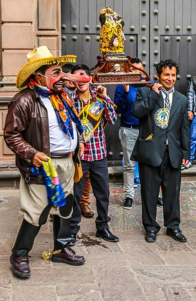 Cusco Peru October 2016 Unidentified Participants Traditional Clothes Celebrate Religious — Stock Photo, Image