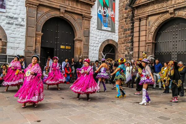 Cusco Pérou Octobre 2016 Des Participants Non Identifiés Vêtements Traditionnels — Photo