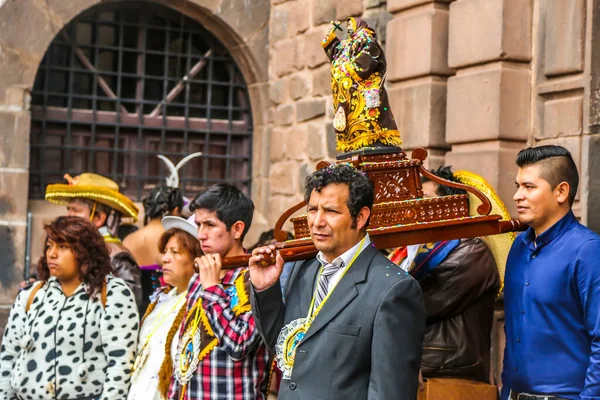 Cusco Perú Octubre 2016 Participantes Identificados Ropas Tradicionales Celebran Festividad — Foto de Stock