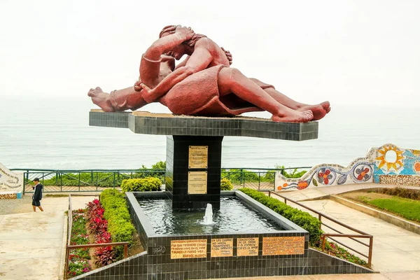 Beso Kus Sculptuur Het Parque Del Amor Liefde Park Aan — Stockfoto