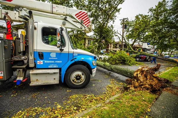 Brooklyn New York August 2020 Con Edison Repair Crew Restores — Stock Photo, Image