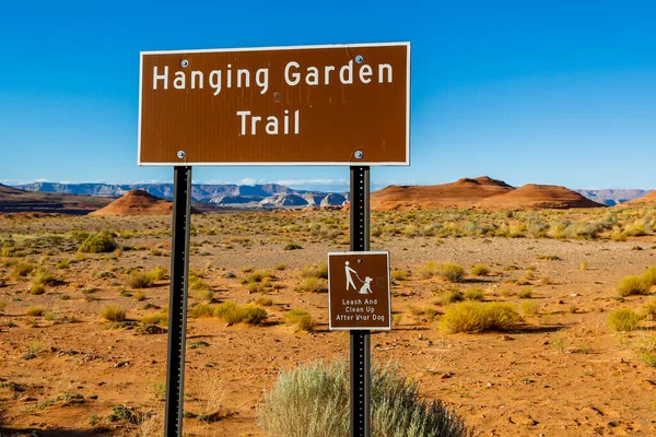 Señal Sendero Jardín Colgante Glen Canyon National Recreation Área Arizona — Foto de Stock