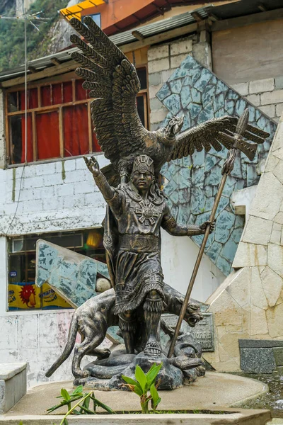 Aguas Calientes Peru October 2016 Statue Incan Trinity Aquas Calentes — 图库照片